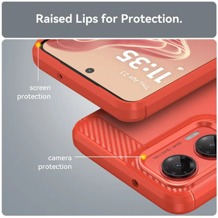 For Motorola Moto G35 5G Case Carbon Fiber Texture TPU Brushed Phone Cover