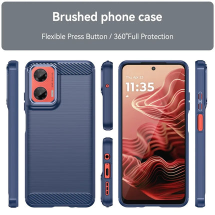 For Motorola Moto G35 5G Case Carbon Fiber Texture TPU Brushed Phone Cover