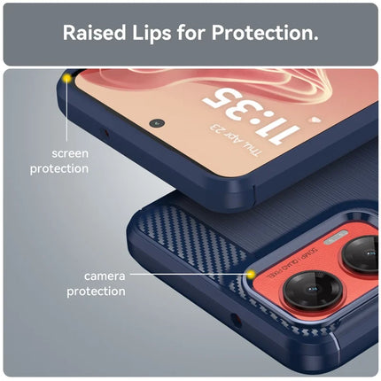 For Motorola Moto G35 5G Case Carbon Fiber Texture TPU Brushed Phone Cover