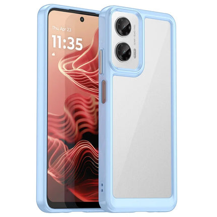 For Motorola Moto G35 5G Case TPU +Acrylic Protective Clear Phone Cover - Blue