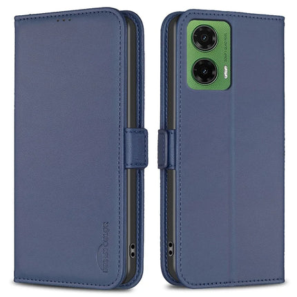 BINFEN COLOR BF31 For Motorola Moto G35 5G Case PU Leather Flip Folio Phone Wallet Cover - Blue