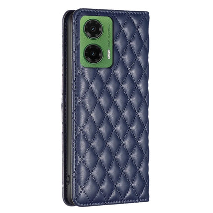 BINFEN COLOR BF Style-16 For Motorola Moto G35 5G Case Card Slots Rhombus Leather Cover