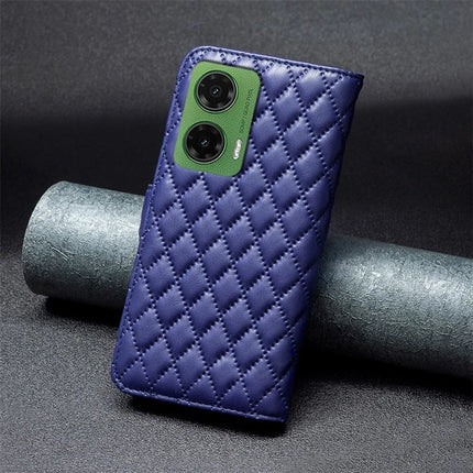 BINFEN COLOR BF Style-14 For Motorola Moto G35 5G Case Rhombus Phone Leather Cover Stand