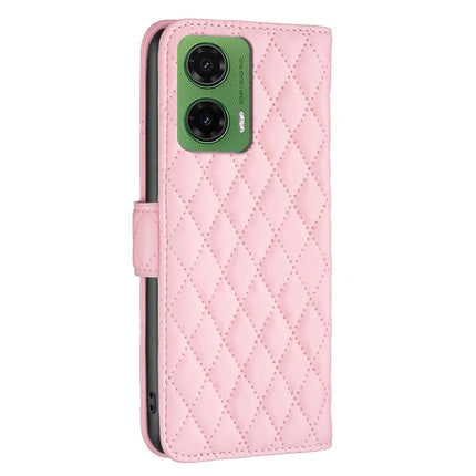 BINFEN COLOR BF Style-14 For Motorola Moto G35 5G Case Rhombus Phone Leather Cover Stand