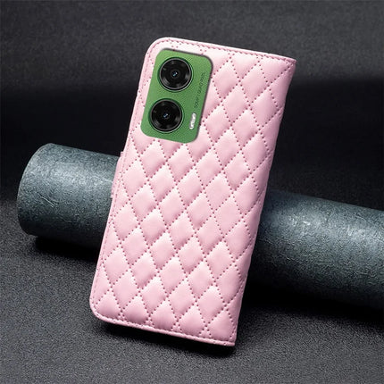 BINFEN COLOR BF Style-14 For Motorola Moto G35 5G Case Rhombus Phone Leather Cover Stand