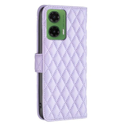 BINFEN COLOR BF Style-14 For Motorola Moto G35 5G Case Rhombus Phone Leather Cover Stand