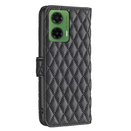 BINFEN COLOR BF Style-14 For Motorola Moto G35 5G Case Rhombus Phone Leather Cover Stand