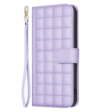 BINFEN COLOR BF34 for Motorola Moto G35 5G Leather Case Wallet Square Grid Phone Cover
