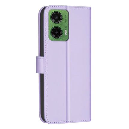 BINFEN COLOR BF34 for Motorola Moto G35 5G Leather Case Wallet Square Grid Phone Cover