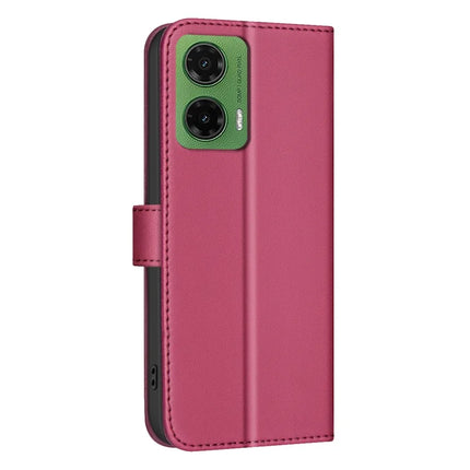 BINFEN COLOR BF34 for Motorola Moto G35 5G Leather Case Wallet Square Grid Phone Cover