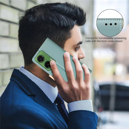 BINFEN COLOR BF33 for Motorola Moto G35 5G Leather Case Splicing Color RFID Blocking