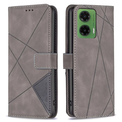 BINFEN COLOR BF05 For Motorola Moto G35 5G Case Leather Phone Cover Wallet Stand - Grey