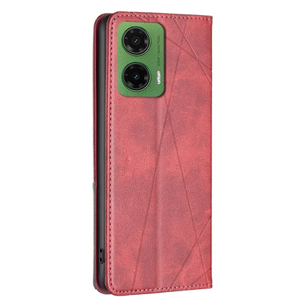 For Motorola Moto G35 5G Case Card Slots Geometry Imprint Leather Phone Cover