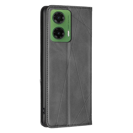 For Motorola Moto G35 5G Case Card Slots Geometry Imprint Leather Phone Cover