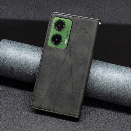 For Motorola Moto G35 5G Case Card Slots Geometry Imprint Leather Phone Cover