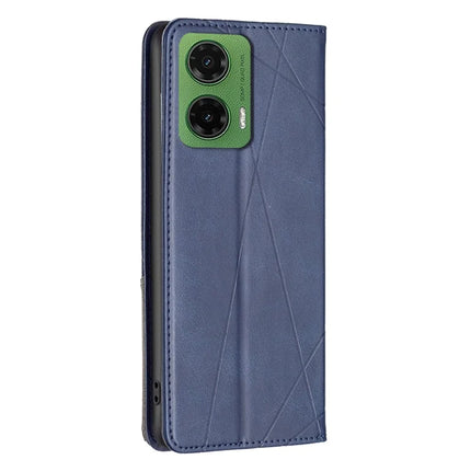 For Motorola Moto G35 5G Case Card Slots Geometry Imprint Leather Phone Cover