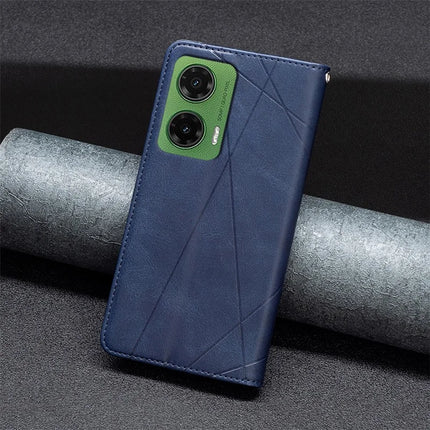 For Motorola Moto G35 5G Case Card Slots Geometry Imprint Leather Phone Cover