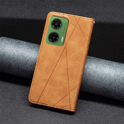 For Motorola Moto G35 5G Case Card Slots Geometry Imprint Leather Phone Cover