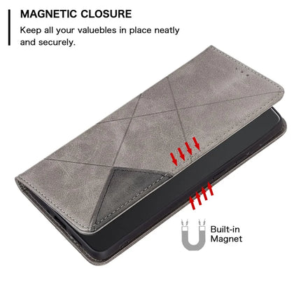 For Motorola Moto G35 5G Case Card Slots Geometry Imprint Leather Phone Cover