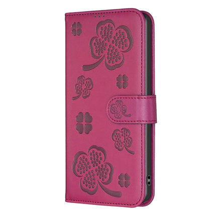 For Motorola Moto G55 5G Case Clover Pattern Wallet Stand View Leather Phone Cover