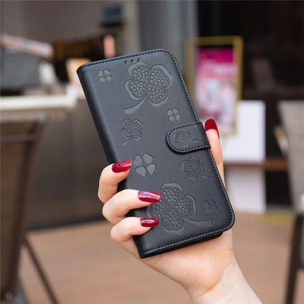 For Motorola Moto G55 5G Case Clover Pattern Wallet Stand View Leather Phone Cover