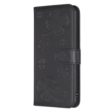 For Motorola Moto G55 5G Case Clover Pattern Wallet Stand View Leather Phone Cover