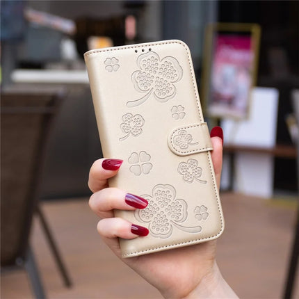 For Motorola Moto G55 5G Case Clover Pattern Wallet Stand View Leather Phone Cover