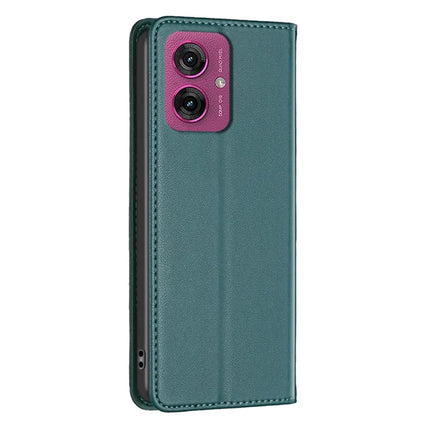 BINFEN COLOR BF18 For Motorola Moto G55 5G Leather Case Card Slots Phone Cover