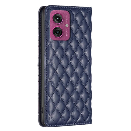 BINFEN COLOR BF Style-16 For Motorola Moto G55 5G Case Card Slots Rhombus Leather Cover