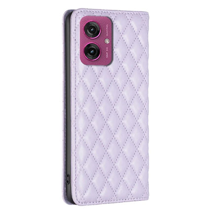 BINFEN COLOR BF Style-16 For Motorola Moto G55 5G Case Card Slots Rhombus Leather Cover