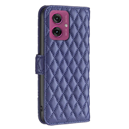 BINFEN COLOR BF Style-14 For Motorola Moto G55 5G Case Rhombus Phone Leather Cover Stand