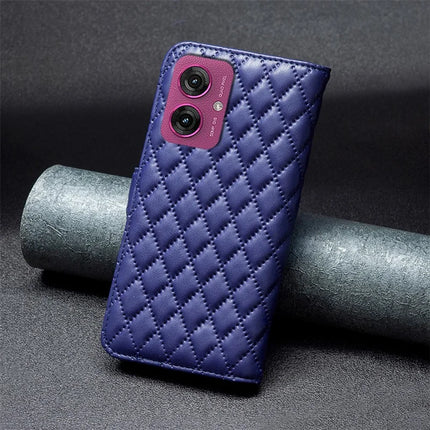 BINFEN COLOR BF Style-14 For Motorola Moto G55 5G Case Rhombus Phone Leather Cover Stand
