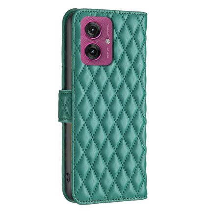BINFEN COLOR BF Style-14 For Motorola Moto G55 5G Case Rhombus Phone Leather Cover Stand