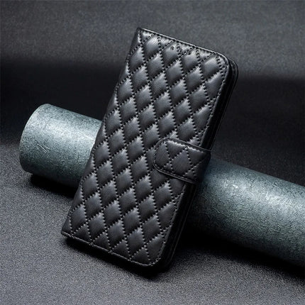 BINFEN COLOR BF Style-14 For Motorola Moto G55 5G Case Rhombus Phone Leather Cover Stand