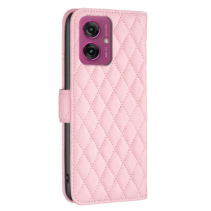 BINFEN COLOR BF Style-14 For Motorola Moto G55 5G Case Rhombus Phone Leather Cover Stand