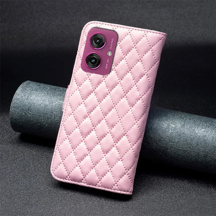 BINFEN COLOR BF Style-14 For Motorola Moto G55 5G Case Rhombus Phone Leather Cover Stand