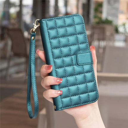 BINFEN COLOR BF34 for Motorola Moto G55 5G Leather Case Wallet Square Grid Phone Cover