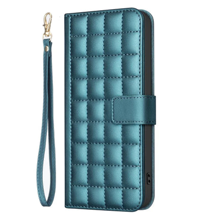 BINFEN COLOR BF34 for Motorola Moto G55 5G Leather Case Wallet Square Grid Phone Cover