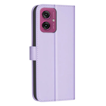 BINFEN COLOR BF34 for Motorola Moto G55 5G Leather Case Wallet Square Grid Phone Cover