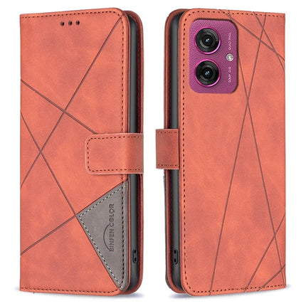 BINFEN COLOR BF05 For Motorola Moto G55 5G Case Leather Phone Cover Wallet Stand - Brown