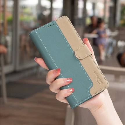 BINFEN COLOR BF33 for Motorola Moto G55 5G Leather Case Splicing Color RFID Blocking