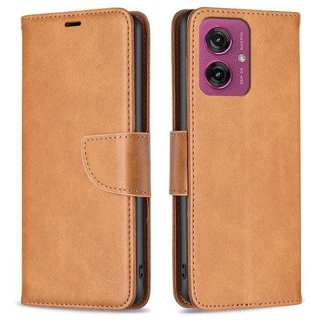 For Motorola Moto G55 5G Case Shockproof PU Leather Cover with Wallet Card Slots - Yellow