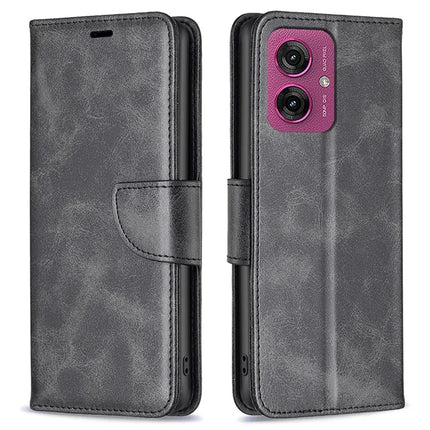 For Motorola Moto G55 5G Case Shockproof PU Leather Cover with Wallet Card Slots - Black