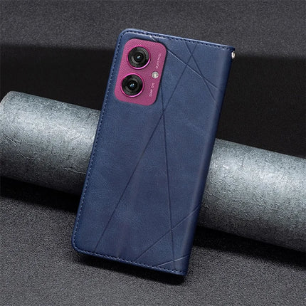 For Motorola Moto G55 5G Case Card Slots Geometry Imprint Leather Phone Cover