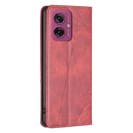 For Motorola Moto G55 5G Case Card Slots Geometry Imprint Leather Phone Cover
