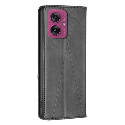 For Motorola Moto G55 5G Case Card Slots Geometry Imprint Leather Phone Cover
