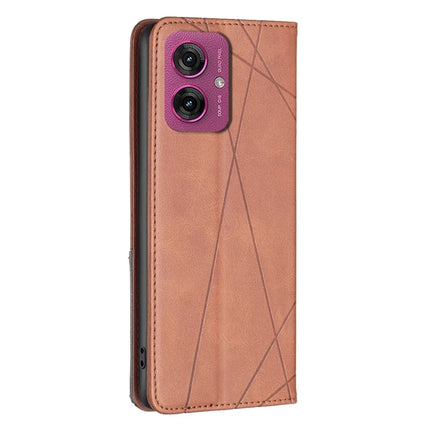 For Motorola Moto G55 5G Case Card Slots Geometry Imprint Leather Phone Cover