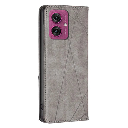 For Motorola Moto G55 5G Case Card Slots Geometry Imprint Leather Phone Cover