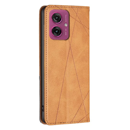For Motorola Moto G55 5G Case Card Slots Geometry Imprint Leather Phone Cover