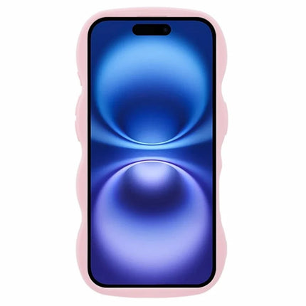 WANLONFENG XL Series for iPhone 16 Case Wave Edge TPU Cover with Tempered Glass Film